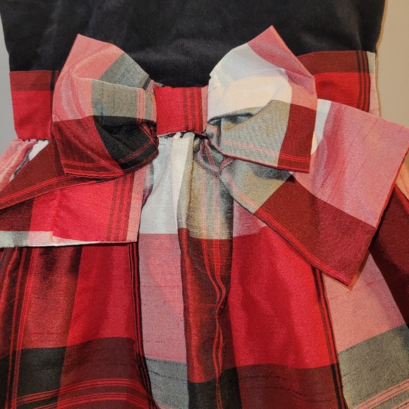 ⭐️HOST PICK⭐️ Gymboree Black Red Sleeveless Plaid Bow Fancy Dress Christmas Sz 5 - Picture 5 of 5
